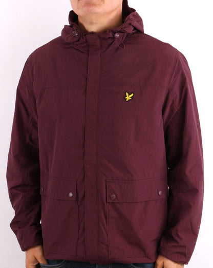 Lyle &amp; Scott – Kapuzenjacke mit Tasche in Burgunderrot