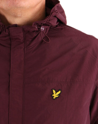Lyle &amp; Scott – Kapuzenjacke mit Tasche in Burgunderrot