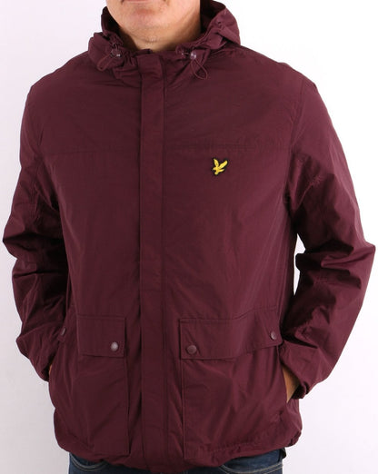 Lyle &amp; Scott – Kapuzenjacke mit Tasche in Burgunderrot