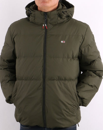 Tommy Jeans Daunenjacke Dunkeloliv