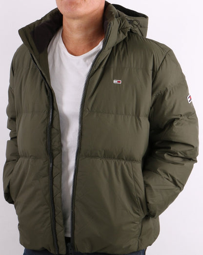 Tommy Jeans Daunenjacke Dunkeloliv
