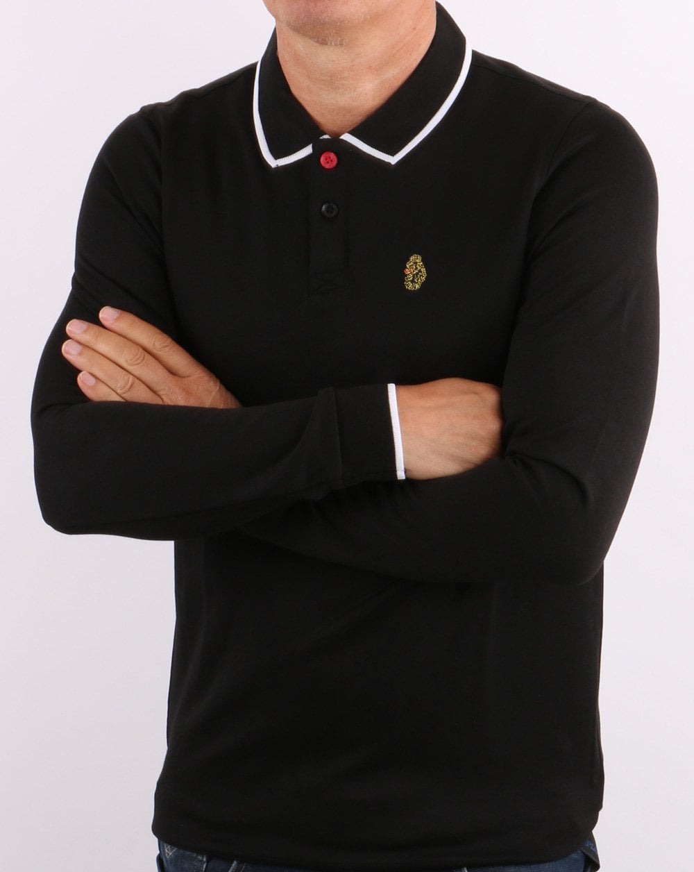 Luke Meadtastic Long Sleeve Polo Shirt Black