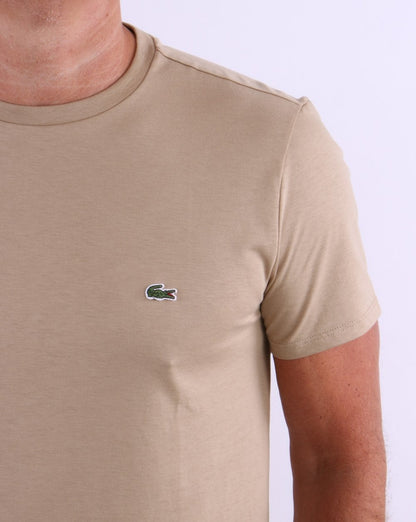 Lacoste – T-Shirt aus Pima-Baumwolle in Sand