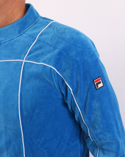 Fila Vintage Terrinda Velours-Trainingsjacke, Französischblau