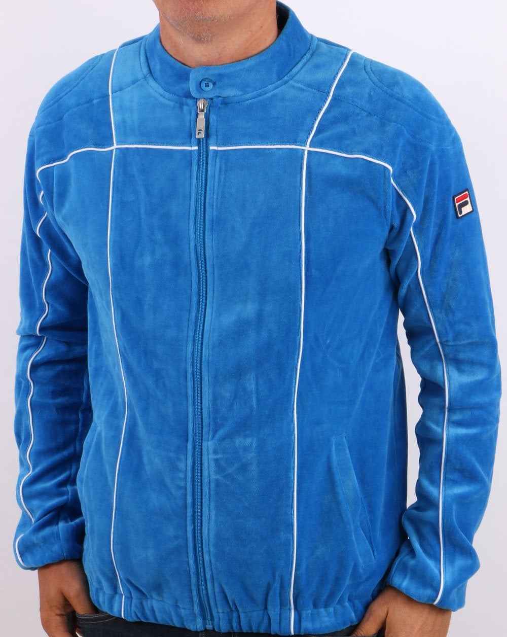 Fila Vintage Terrinda Velours-Trainingsjacke, Französischblau