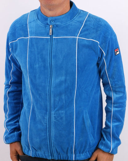 Fila Vintage Terrinda Velours-Trainingsjacke, Französischblau
