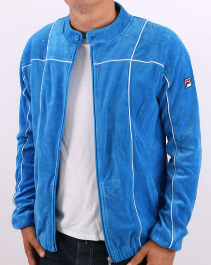 Fila Vintage Terrinda Velours-Trainingsjacke, Französischblau