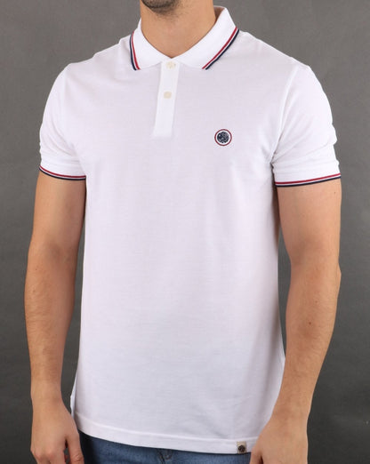 Pretty Green Barton Poloshirt Weiß/Marineblau