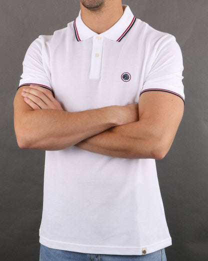 Pretty Green Barton Poloshirt Weiß/Marineblau