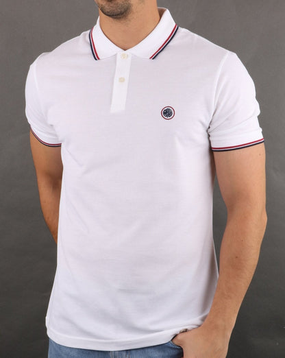 Pretty Green Barton Poloshirt Weiß/Marineblau