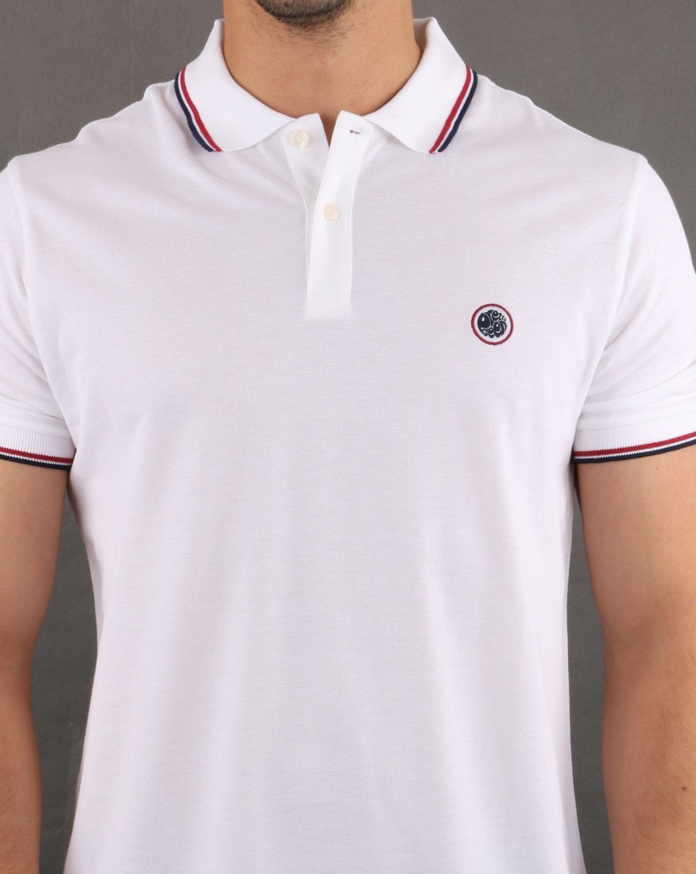 Pretty Green Barton Polo Shirt White/navy