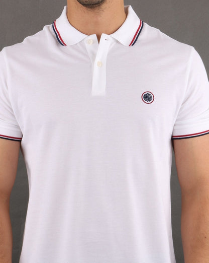 Pretty Green Barton Poloshirt Weiß/Marineblau