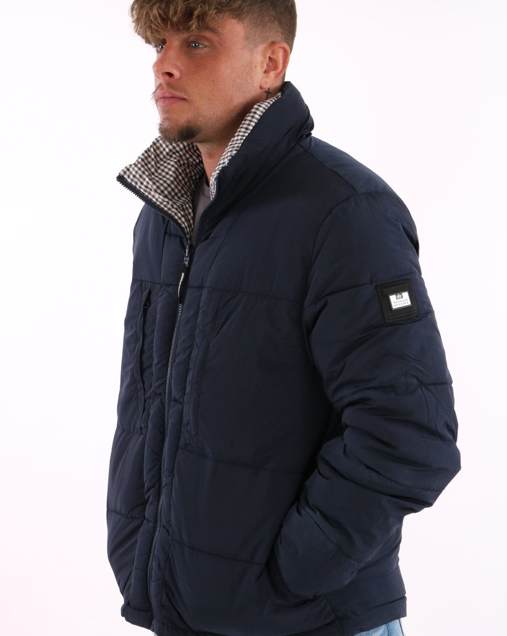 Weekend Offender Wende-Steppjacke Marineblau