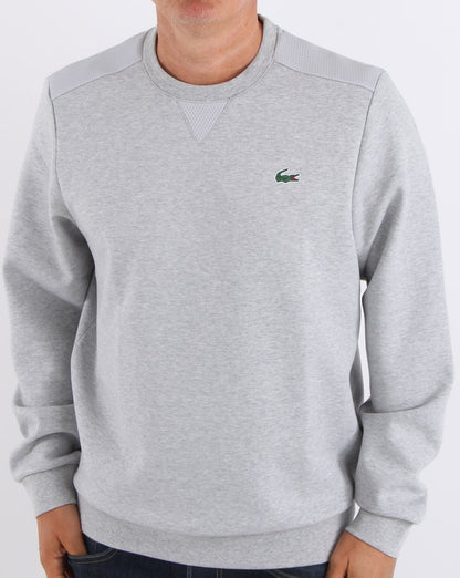 Lacoste Sport – Sweatshirt mit Mesh-Einsatz, Silbergrau