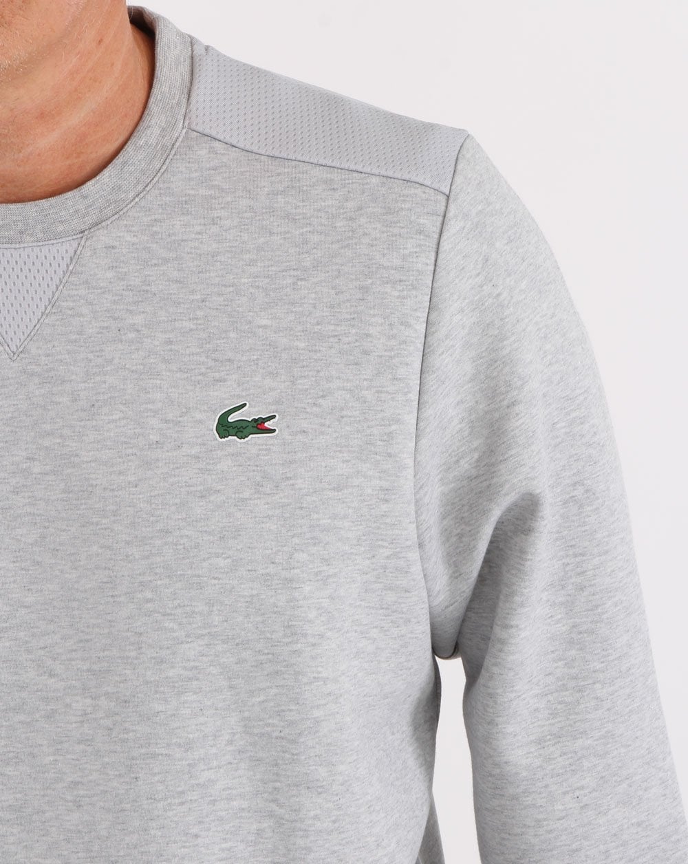 Lacoste Sport – Sweatshirt mit Mesh-Einsatz, Silbergrau
