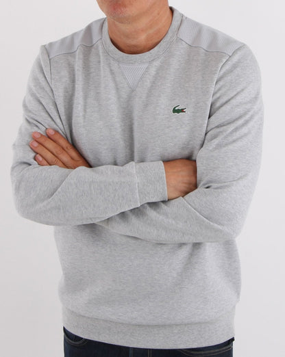 Lacoste Sport – Sweatshirt mit Mesh-Einsatz, Silbergrau