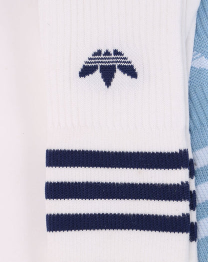 Adidas Originals Solid Crew Socken 3er-Pack Weiß/Marineblau/Himmelblau