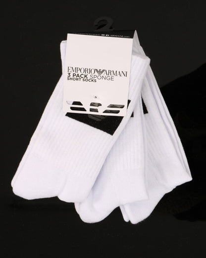 Emporio Armani – Weiße Socken im 3er-Pack