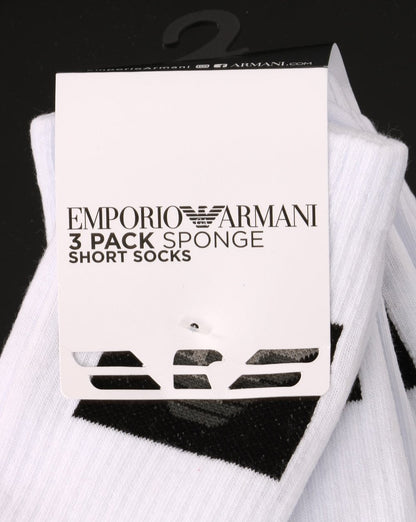 Emporio Armani – Weiße Socken im 3er-Pack