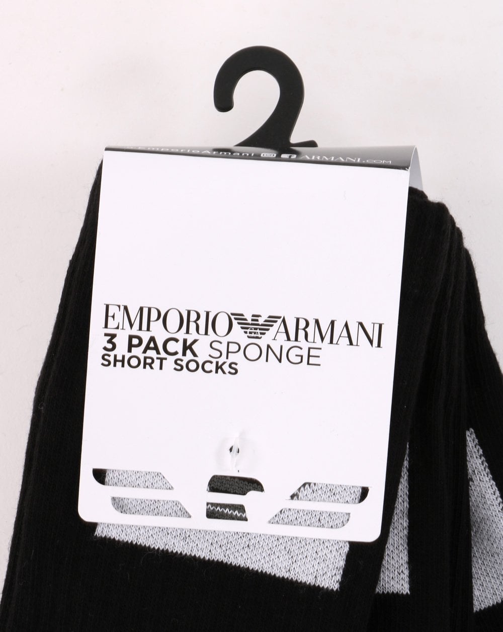 Emporio Armani – Schwarze Socken im 3er-Pack