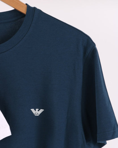 Emporio Armani – 2er-Pack T-Shirts, Weiß/Marineblau