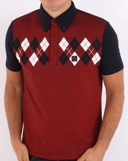 Gabicci Vintage Woodward Polo Marineblau/Rot