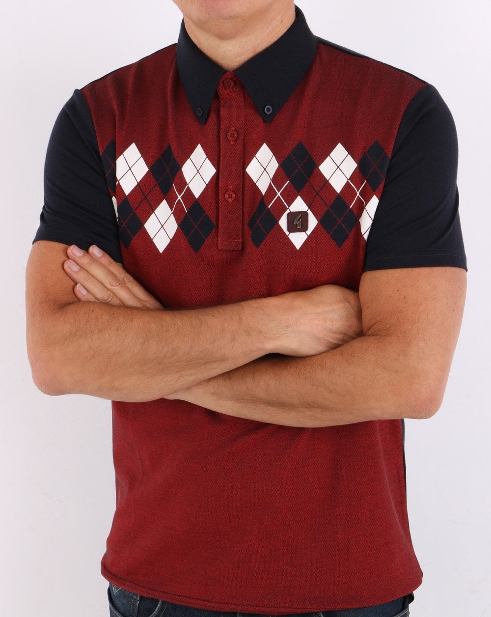 Gabicci Vintage Woodward Polo Marineblau/Rot