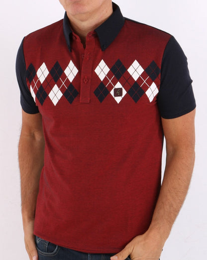 Gabicci Vintage Woodward Polo Marineblau/Rot