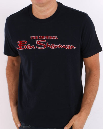 Ben Sherman Signature Flock T-Shirt Dunkelmarine