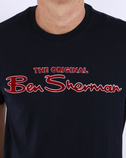 Ben Sherman Signature Flock T-Shirt Dunkelmarine
