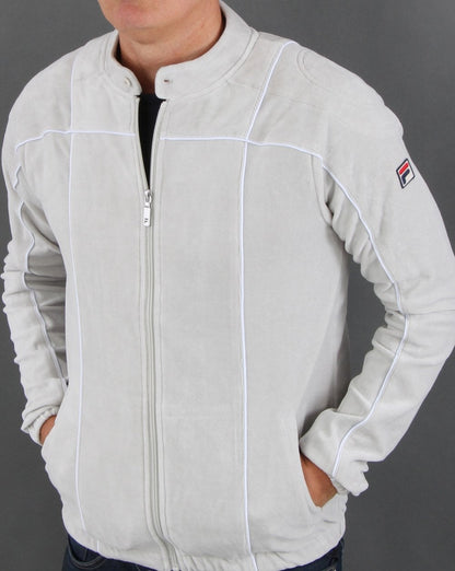 Fila Vintage Terrinda Velours-Trainingsjacke in Grau