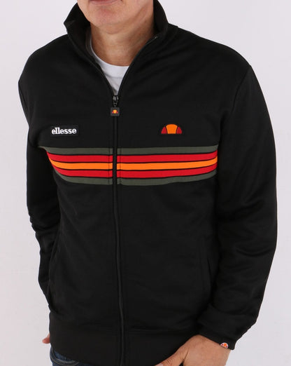 Ellesse – 5-Streifen-Trainingsjacke „80S Elite“ in Schwarz