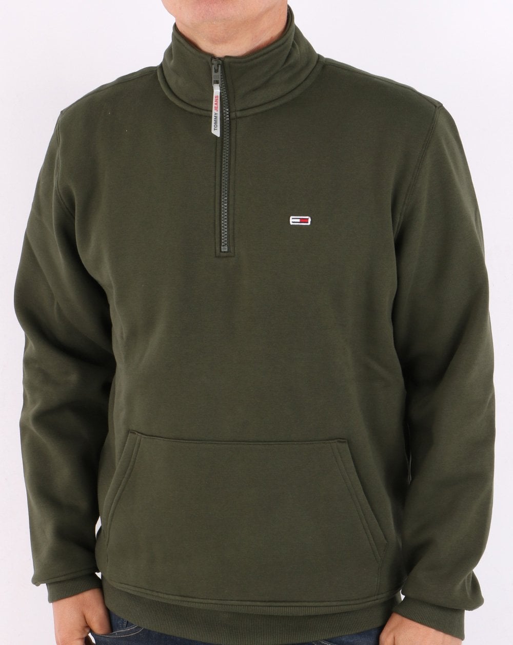 Tommy Jeans Half Zip Sweatshirt Dark Olive