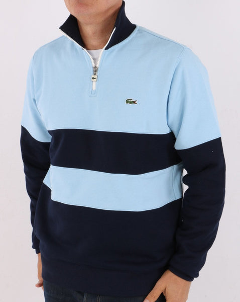 Lacoste Zip Colour Block Sweater Sky Blue/Navy