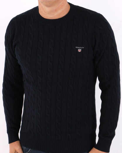 Gant Cable Crew Knit Marineblau