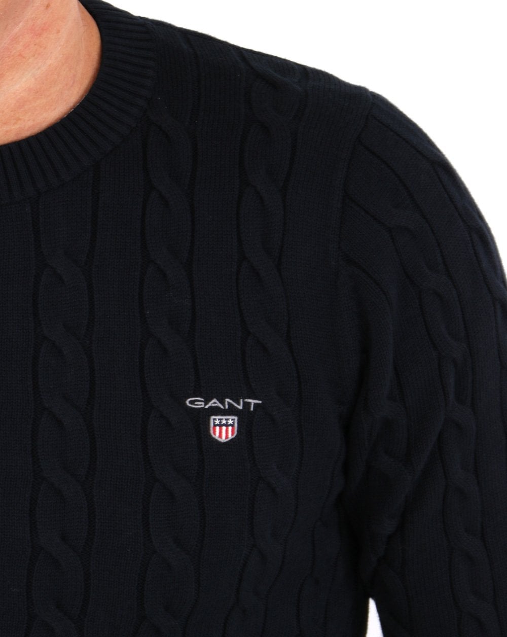 Gant Cable Crew Knit Navy