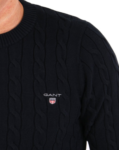 Gant Cable Crew Knit Marineblau