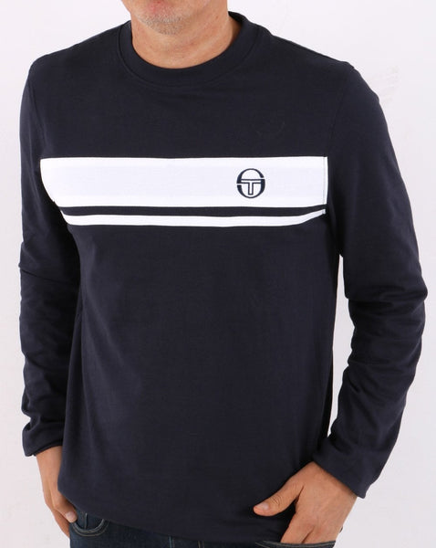 Sergio Tacchini Masters Long Sleeve T Shirt Navy/White