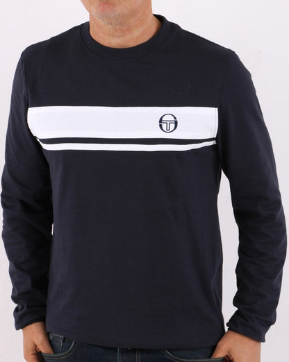 Sergio Tacchini Masters Langarm-T-Shirt Marineblau/Weiß
