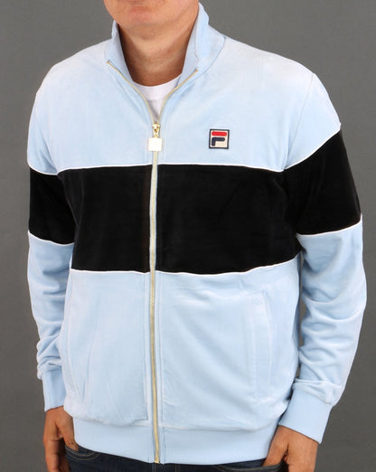 Fila Vintage Velours Trainingsjacke Himmelblau