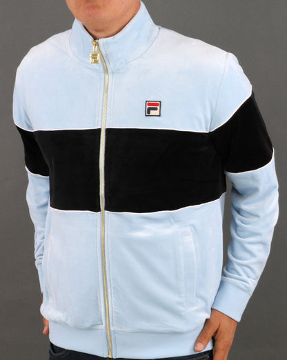 Fila Vintage Velours Trainingsjacke Himmelblau