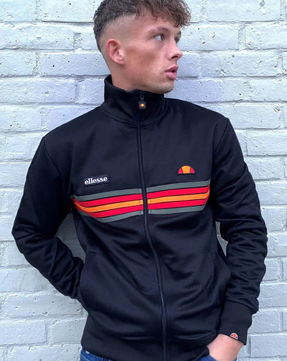 Ellesse – 5-Streifen-Trainingsjacke „80S Elite“ in Schwarz