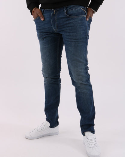 Replay – Anbass – Slim-Fit-Jeans in mittelalterlichem Blau