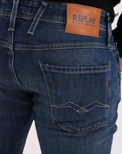 Replay – Anbass – Slim-Fit-Jeans in mittelalterlichem Blau