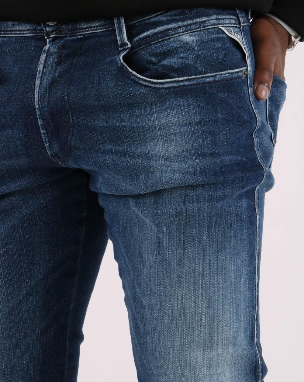 Replay Anbass Hyperflex Jeans Weißtöne - Blau