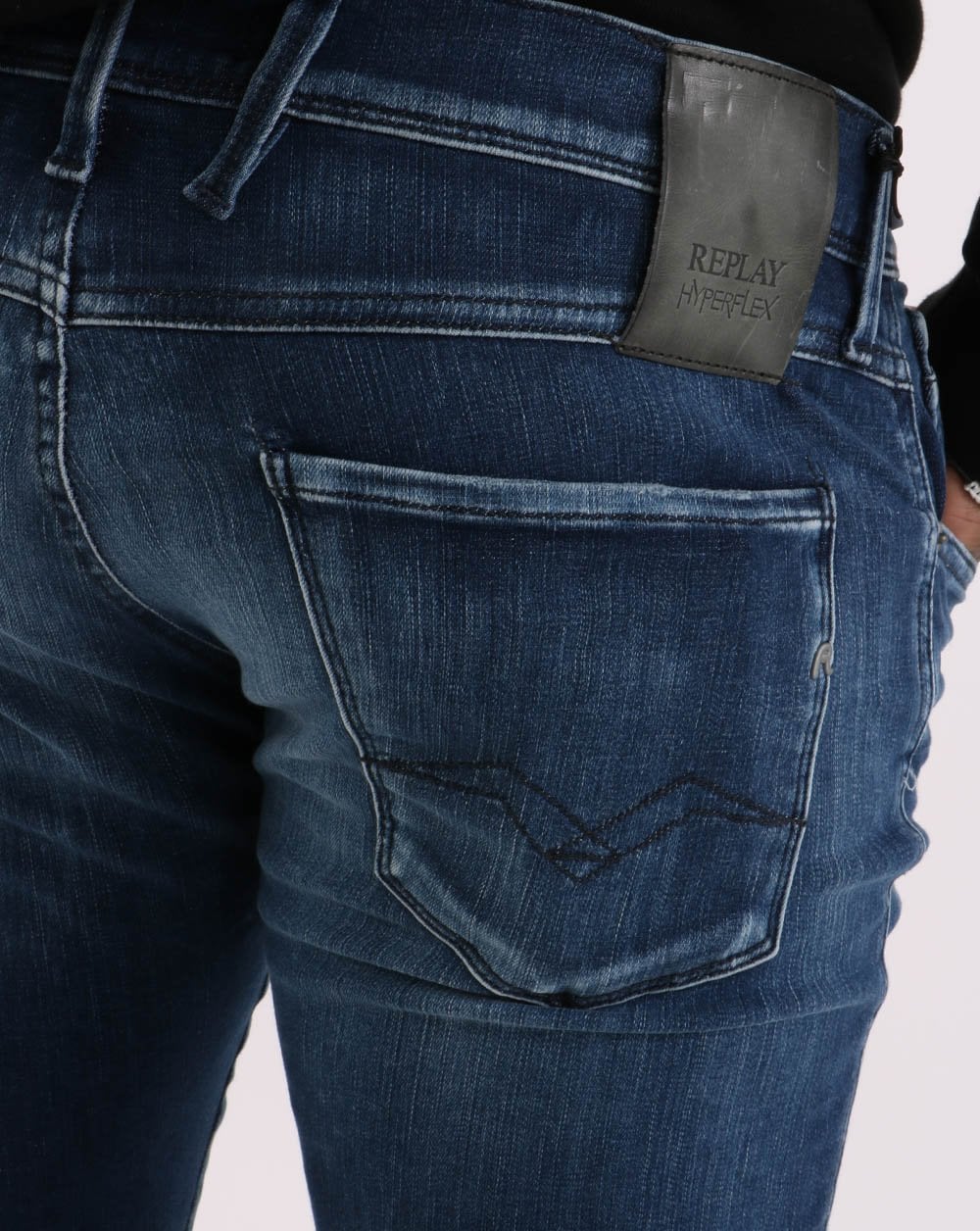 Replay Anbass Hyperflex Jeans Weißtöne - Blau