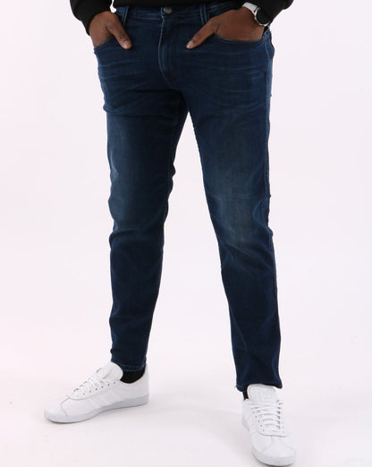 Replay – Anbass – Schmal geschnittene Jeans in Indigoblau
