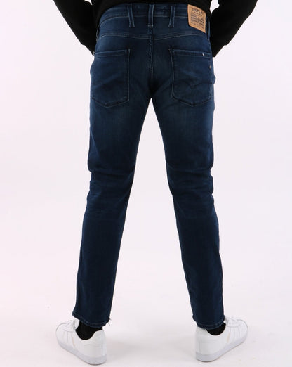 Replay – Anbass – Schmal geschnittene Jeans in Indigoblau