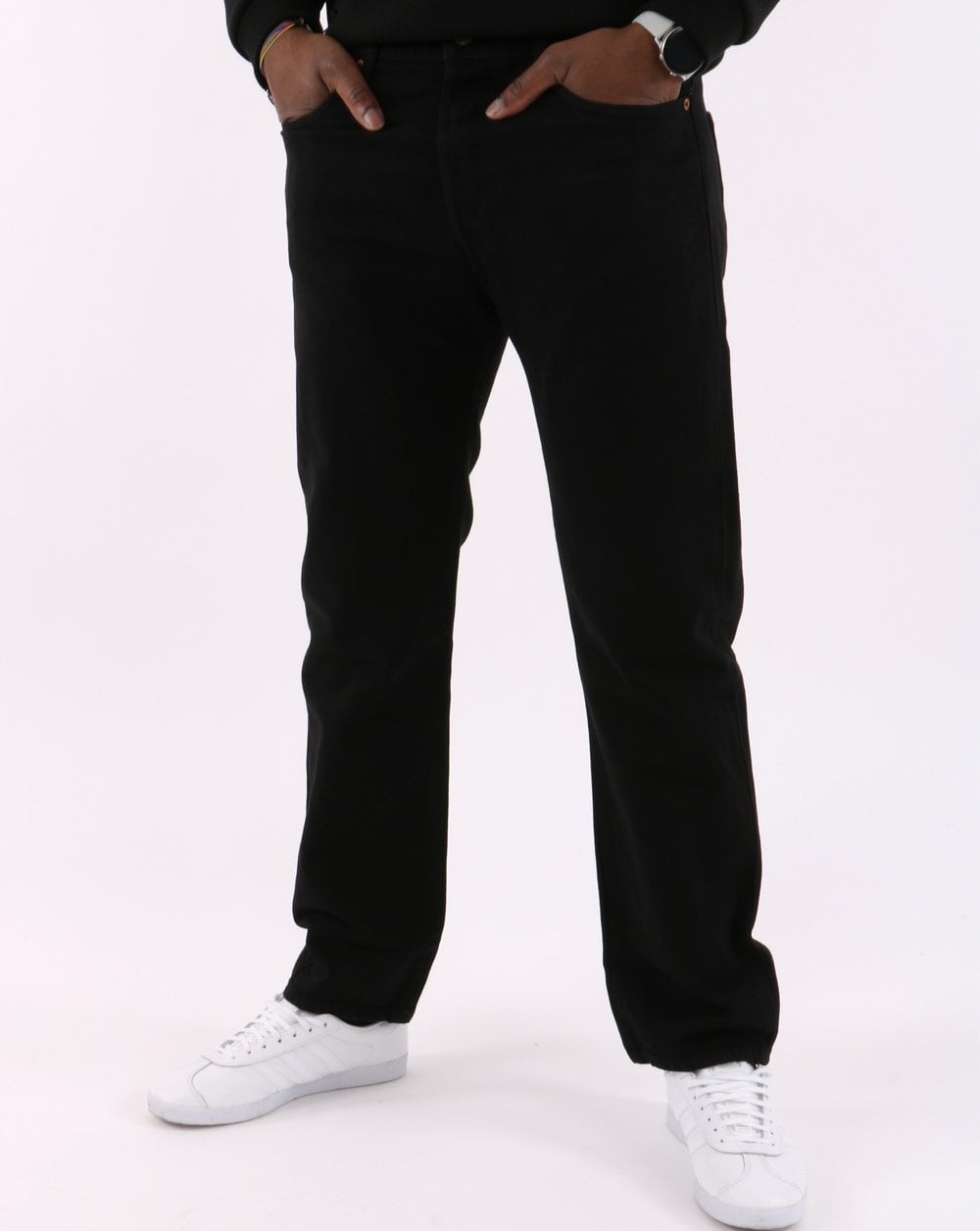 Levi's – 501 Original – Schwarze Straight-Fit-Jeans