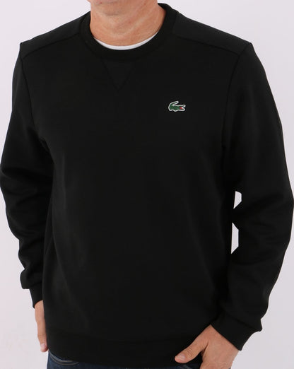 Lacoste Sports – Schwarzes Sweatshirt mit Mesh-Einsätzen